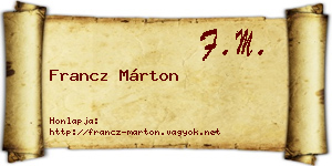 Francz Márton névjegykártya